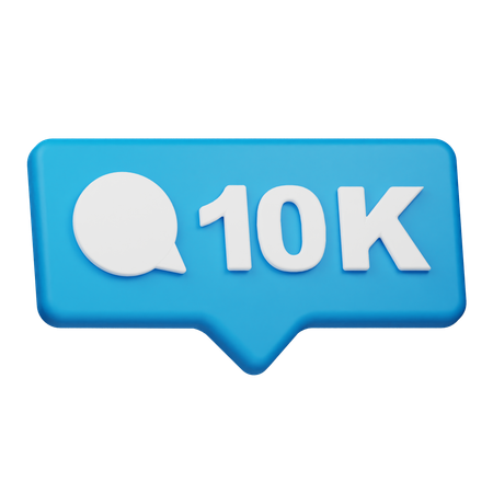 Notificación de 10k comentarios  3D Icon