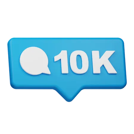 Notificación de 10k comentarios  3D Icon