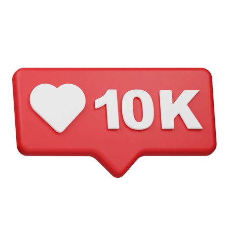 Notificación de 10k me gusta  3D Icon