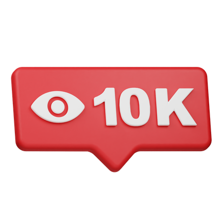 Notificación de 10k vistas  3D Icon