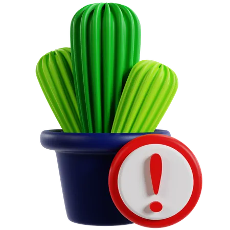 Notificación de alerta de error de cactus  3D Icon