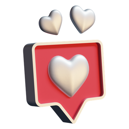 Notificación de amor  3D Illustration