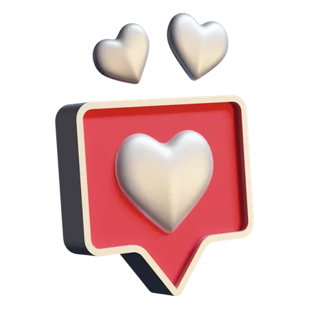 Notificación de amor  3D Illustration