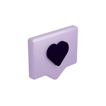 Notificación de amor  3D Icon