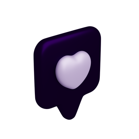 Notificación de amor  3D Icon