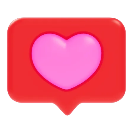 Notificación de amor  3D Icon