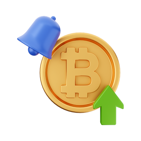 Notificación de aumento de bitcoin  3D Icon