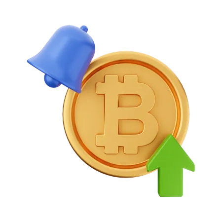 Notificación de aumento de bitcoin  3D Icon