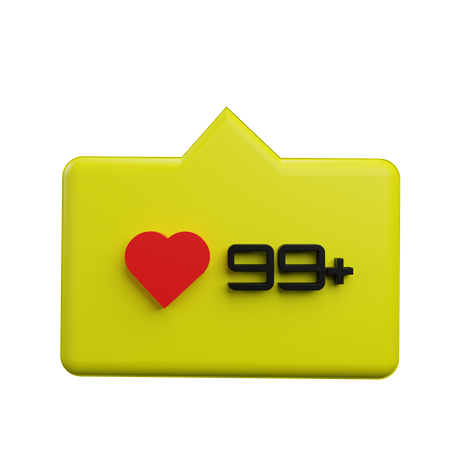 Notificación de burbuja de amor  3D Icon