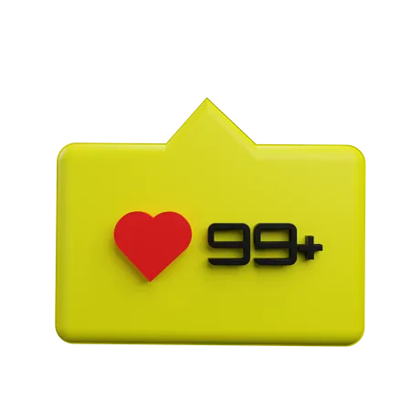 Notificación de burbuja de amor  3D Icon