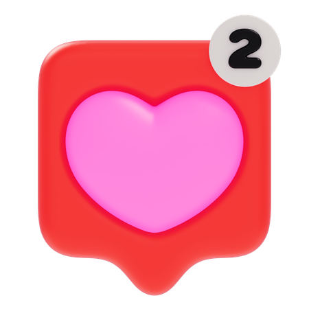 Notificación del corazón  3D Icon