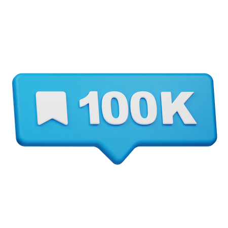 Notificación de 100k marcadores  3D Icon