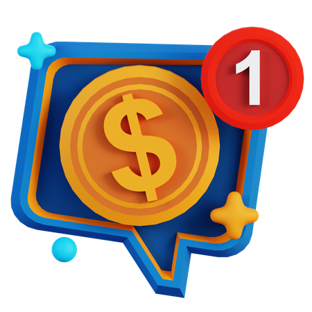 Notificacion de pago  3D Icon