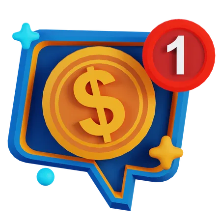 Notificacion de pago  3D Icon