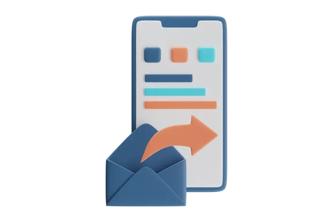 Gráfico de notificación de correo electrónico de teléfono inteligente  3D Icon