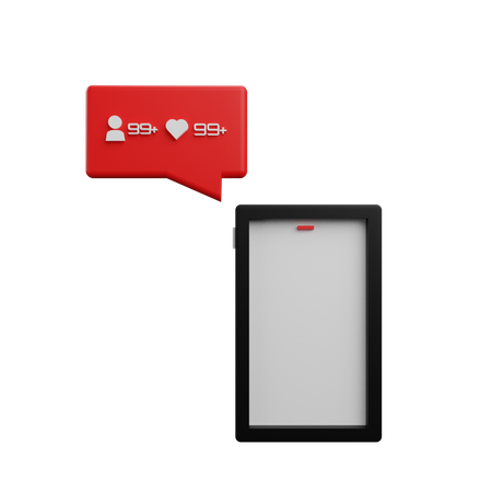 Notificações móveis completas  3D Icon