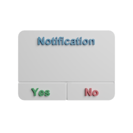 Notification allow  3D Illustration