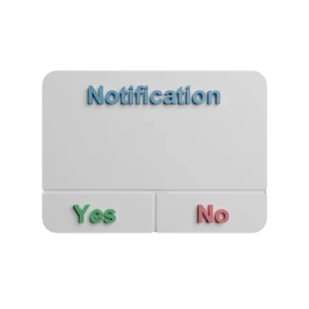 Notification allow  3D Illustration