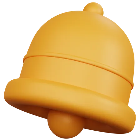 3 D Rendering Yellow Bell Isolated 3D Icon