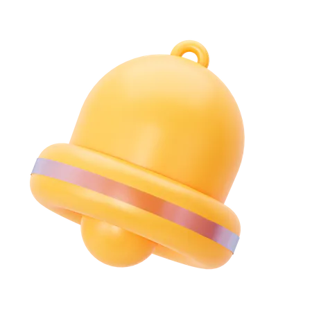 Yellow Notification Bell In Cartoon Style 3D Icon