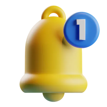 3 D Notification Bell With Number Indicator 3D Icon