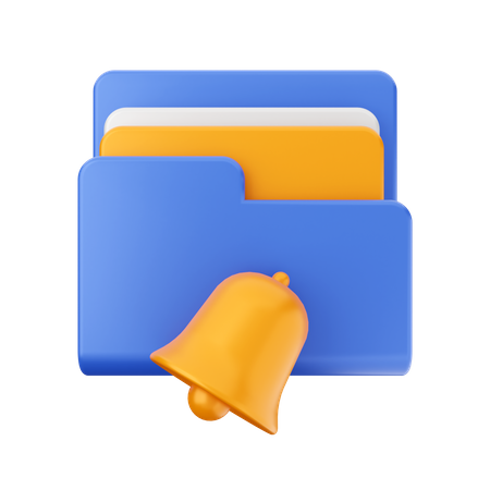 Notification Bell Folder  3D Icon