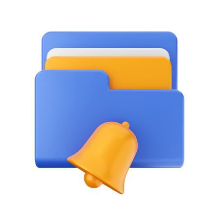Notification Bell Folder  3D Icon