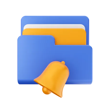 Notification Bell Folder  3D Icon