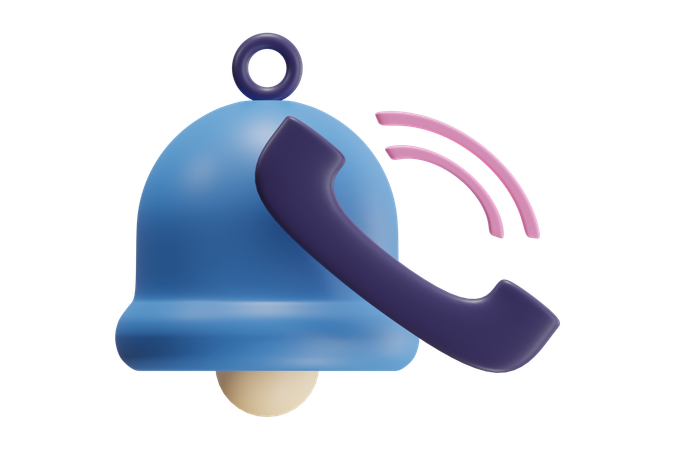 Notification Bell With Phone  3D Icon