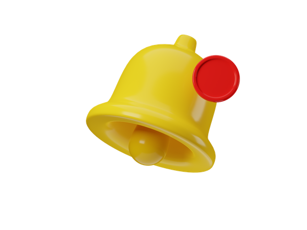 Notification Bell With Red New Message 3D Illustration