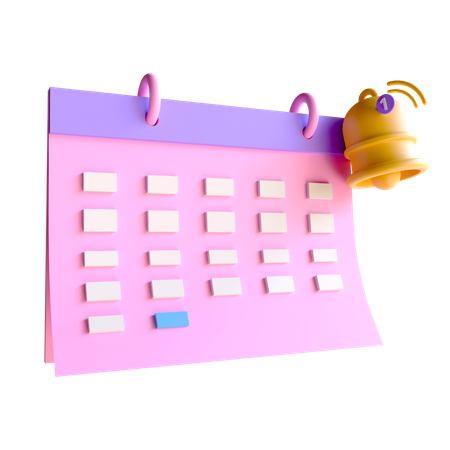 Notification Calendar 3D Illustration