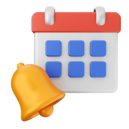 Cloche de notification du calendrier  3D Icon