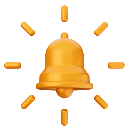 Cloche de notification clignotante  3D Icon