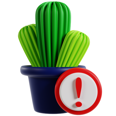 Notification d'alerte d'erreur Cactus  3D Icon