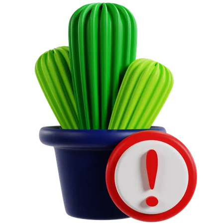 Notification d'alerte d'erreur Cactus  3D Icon