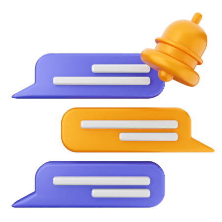 Cloche de notification de discussion  3D Icon