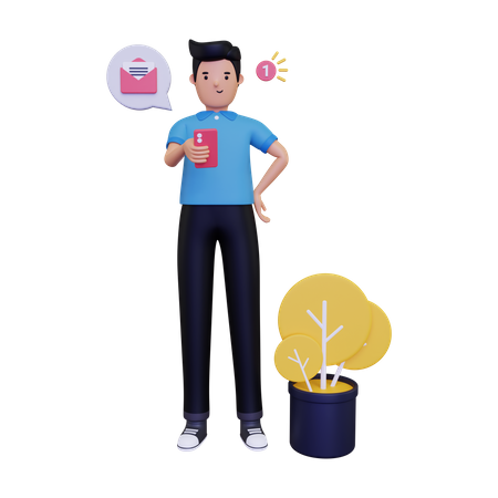 Notification de message entrant  Icône 3D