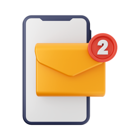 Notification de messages mobiles  3D Icon