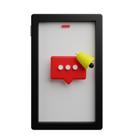 Notification de messages mobiles  3D Icon