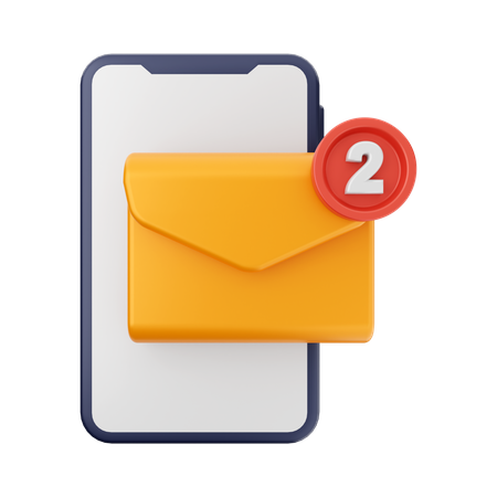Notification de messages mobiles  3D Icon