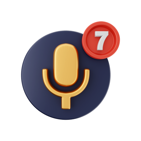 Notification de note vocale  3D Icon