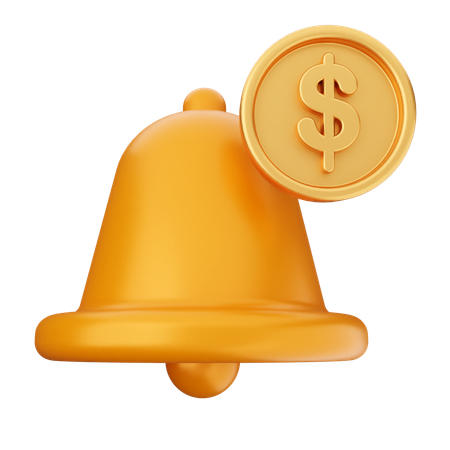 Cloche de notification de paiement  3D Icon