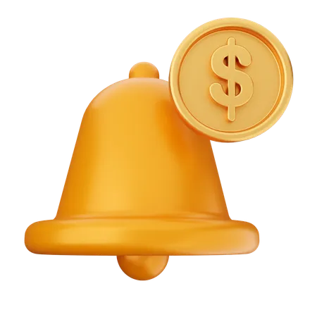 Cloche de notification de paiement  3D Icon