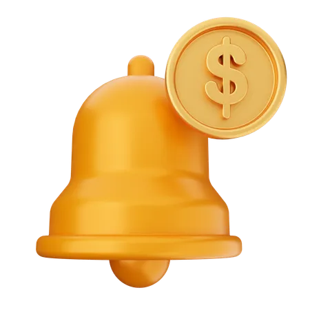 Cloche de notification de paiement  3D Icon