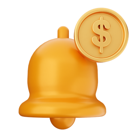 Cloche de notification de paiement  3D Icon