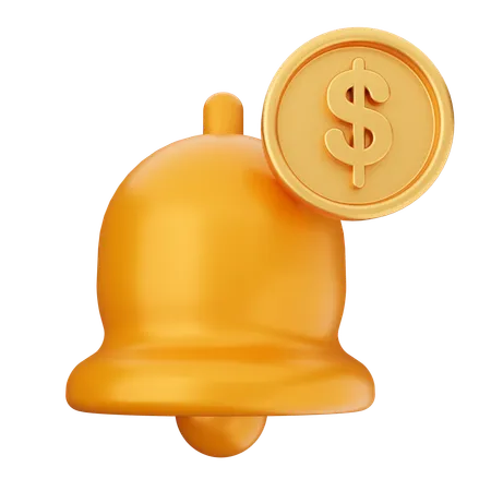 Cloche de notification de paiement  3D Icon