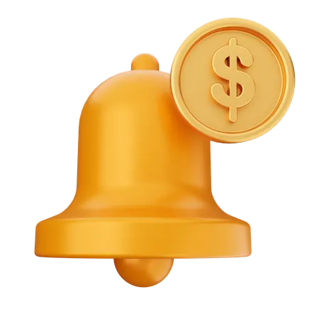 Cloche de notification de paiement  3D Icon