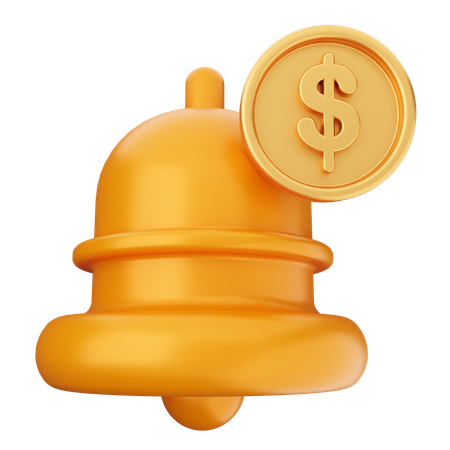 Cloche de notification de paiement  3D Icon