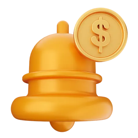 Cloche de notification de paiement  3D Icon