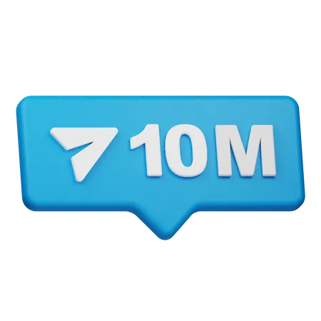 Notification de partage de 10 millions  3D Icon